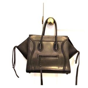 Céline Phantom in Black Pebbled Leather